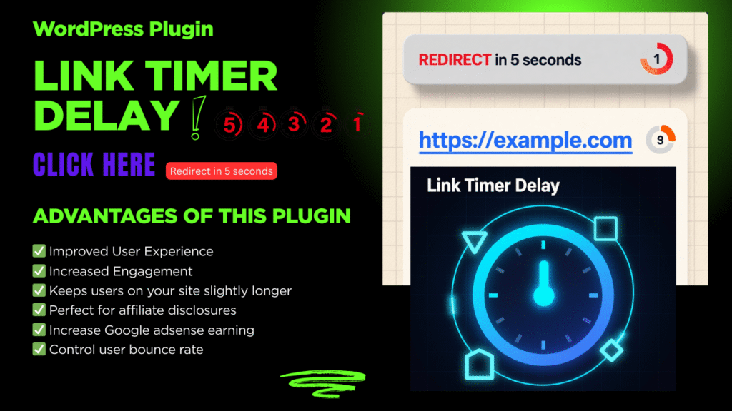 Link timer Delay plugin | Countdown plugin